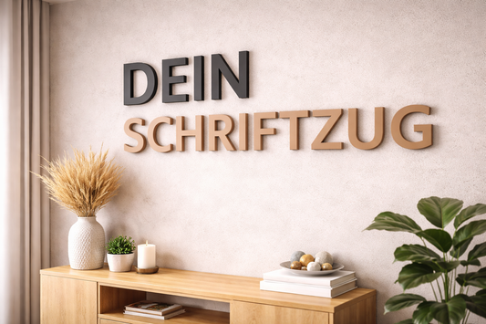 3D Schriftzug personalisiert | Wunschtext | 12 Farben | Made in Germany | Selbstklebend | Wanddeko Buchstaben