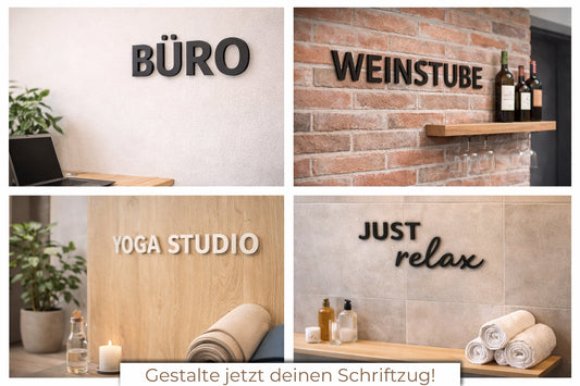 3D Schriftzug personalisiert | Wunschtext | 12 Farben | Made in Germany | Selbstklebend | Wanddeko Buchstaben